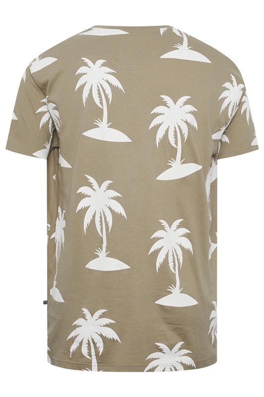 KAM Big & Tall Stone Brown Palm Print T-Shirt | BadRhino 4
