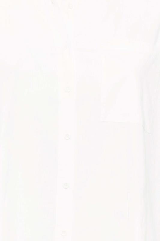 YOURS Plus Size White Poplin Oversized Shirt | Yours Clothing 7