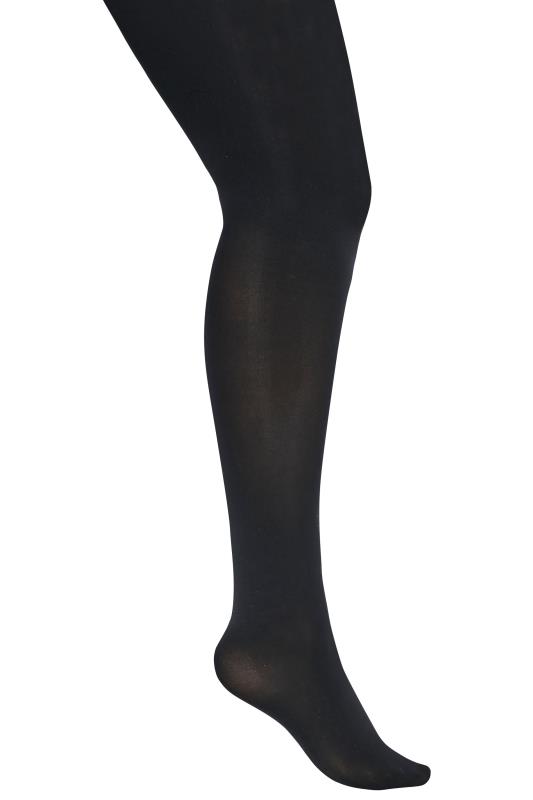 Plus Size Black 90 Denier Recycled Yarn Tights | Yours Clothing 3
