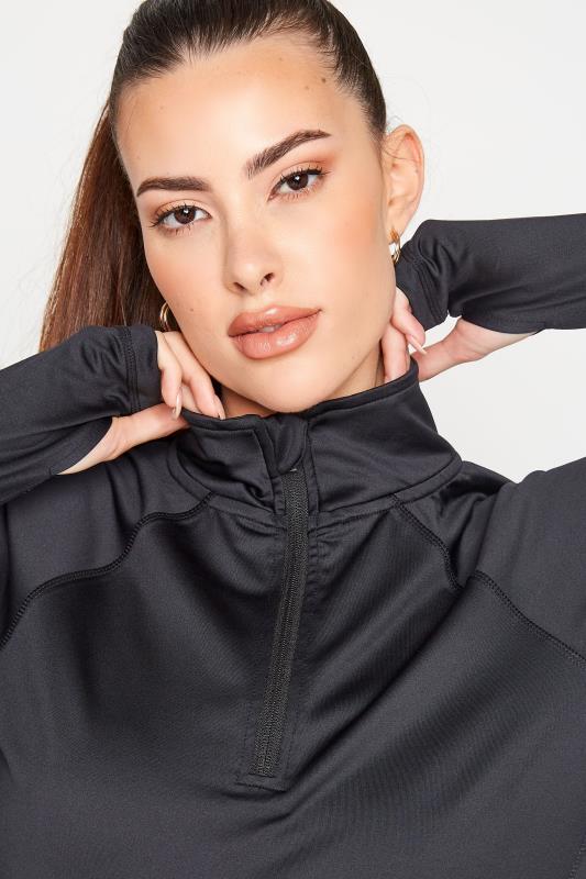 LTS ACTIVE Tall Black Funnel Neck Running Top 4