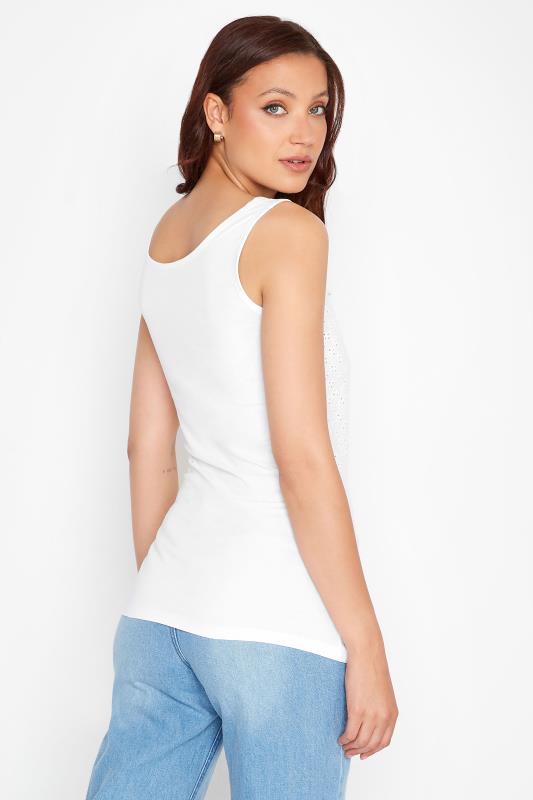 LTS Tall White Broderie Anglaise Vest Top 3