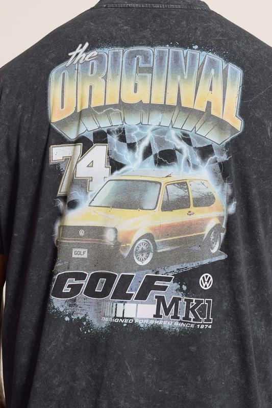 BadRhino Big & Tall Black Acid Wash Golf GTI Graphic T-Shirt | BadRhino 5