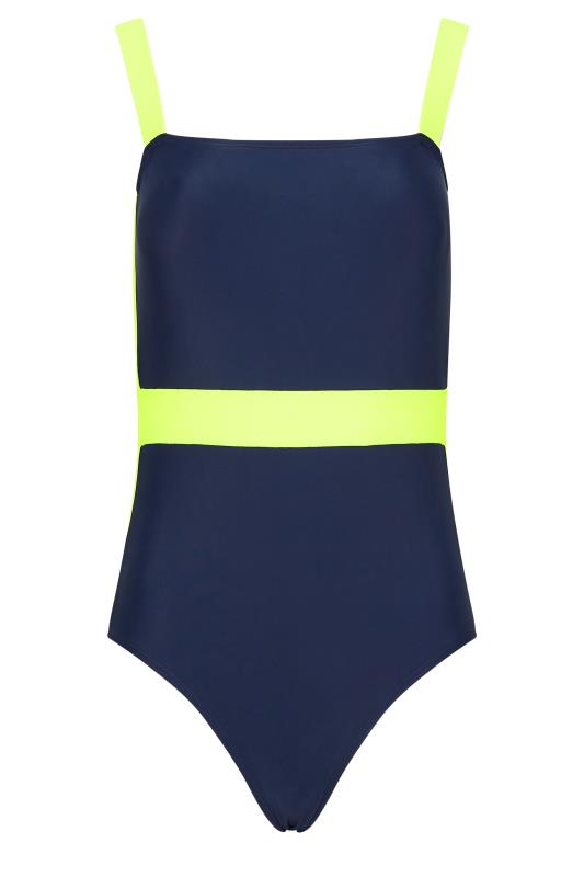 LTS Tall Navy Blue Colour Block Swimsuit | Long Tall Sally 6