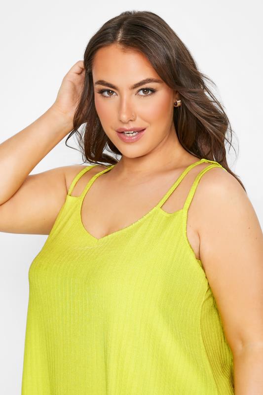 Curve Lime Green Cut Out Strap Vest Top_B.jpg