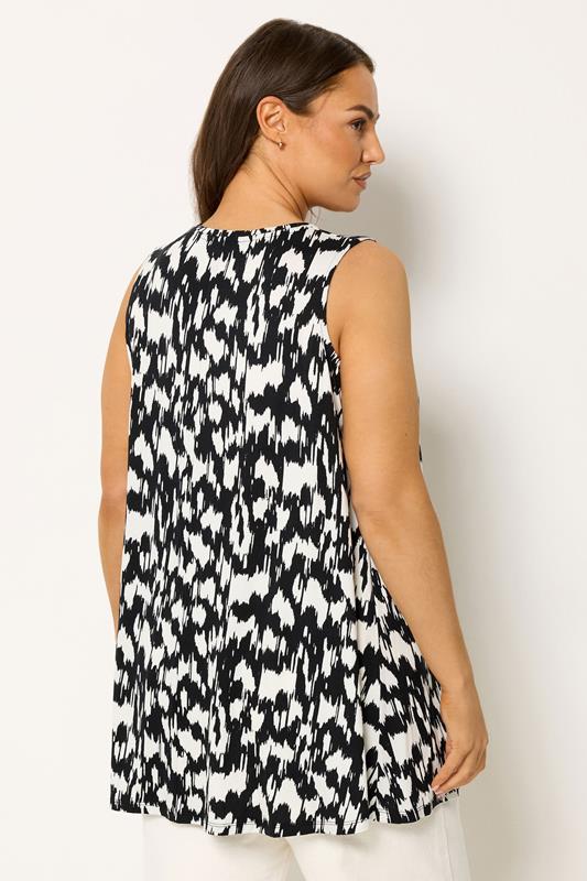 YOURS Plus Size Black Abstract Pleat Vest Top  |Yours Clothing 2