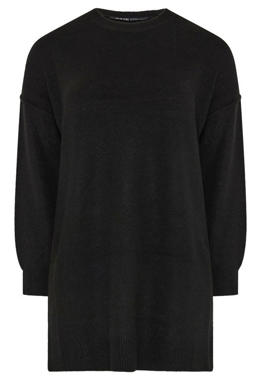 crew neck knitted dress YOURS Plus Size Black Long Sleeve Jumper Champagne evening dress