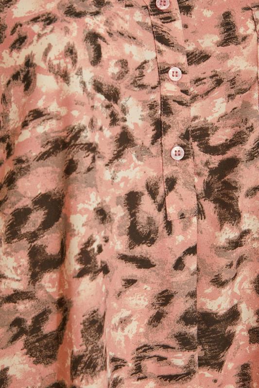 Plus Size Pink Leopard Print Grown On Sleeve Shirt | Yours Clothing 5
