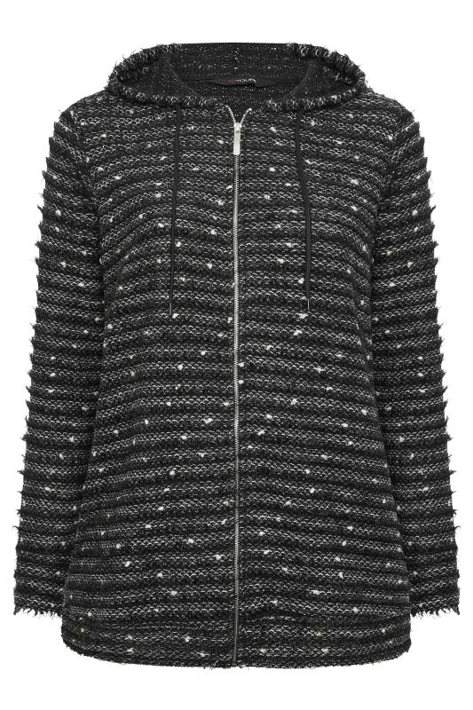 YOURS Plus Size Black Spot Zip Through Hoodie | Yours Clothing 6