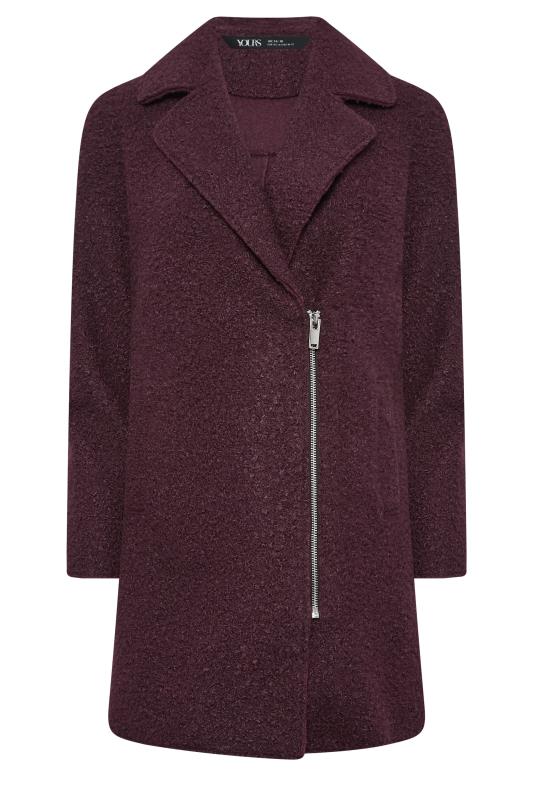  YOURS PETITE Curve Berry Red Boucle Formal Coat