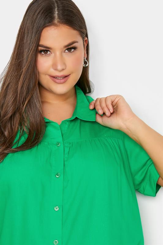 Curve Bright Green Tiered Smock Shirt 4
