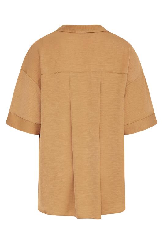 LIMITED COLLECTION Plus Size Beige Brown Rugby Throw On Shirt | Yours Clothing 7