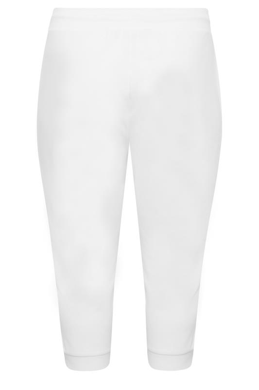 YOURS Plus Size White  Cropped Stretch Joggers | Yours Clothing 5