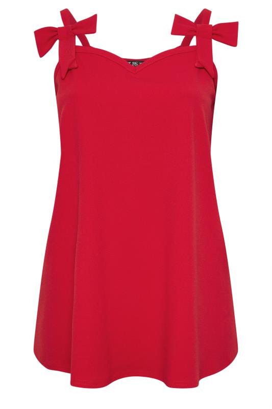 LIMITED COLLECTION Plus Size Red Bow Detail Cami Top | Yours Clothing 5