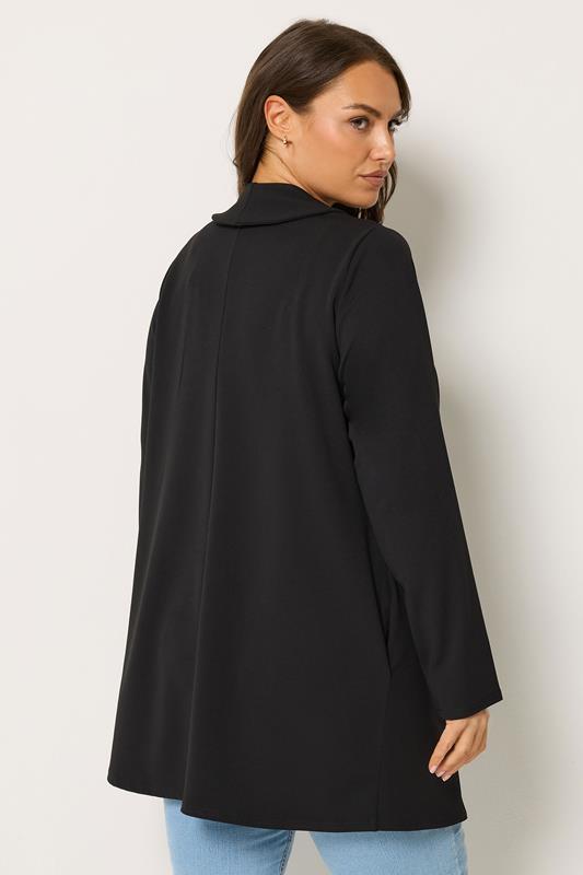 YOURS Plus Size Black Shawl Collar Scuba Blazer | Yours Clothing 2