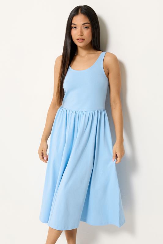  M&Co Petite – Minikleid in Hellblau aus Baumwolle