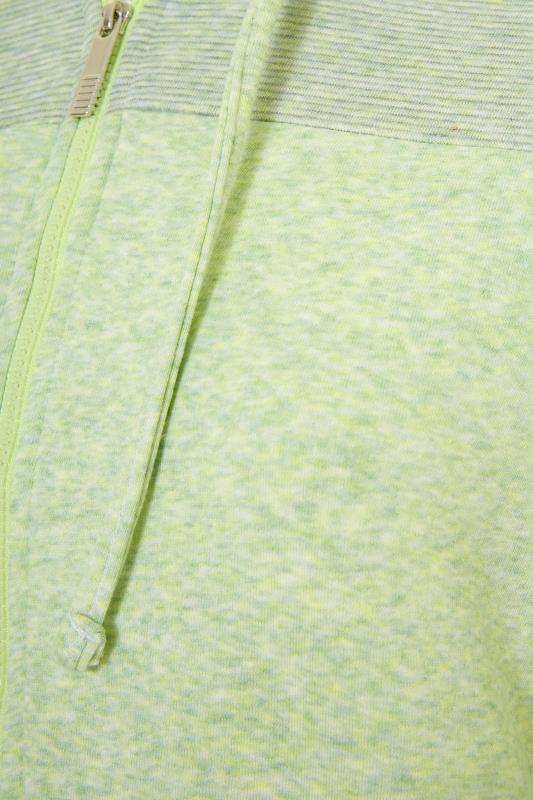 Lime Green Marl Brushed Soft Touch Block Zip Through Hoodie_S.jpg