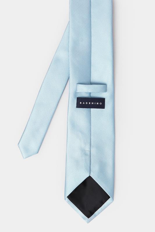 BadRhino Light Blue Plain Textured Tie | BadRhino 3