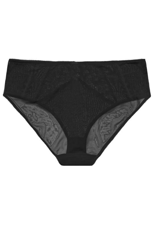 YOURS Plus Size Black Lace Front Briefs | Yours Clothing 6