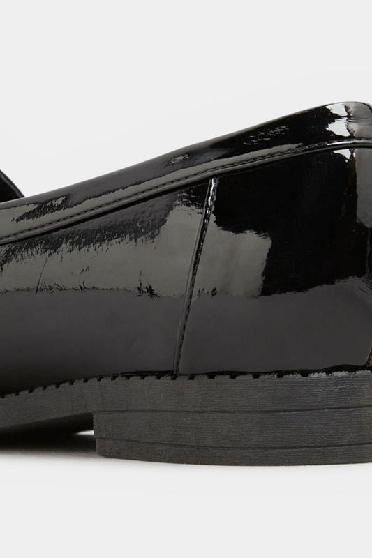 Plus Size Black Patent Loafers In Wide E Fit & Extra Wide EEE Fit | Yours Clothing 4