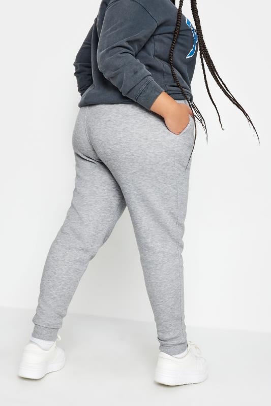 YOURS Plus Size Light Grey Cuffed Stretch Joggers | Yours Clothing 3