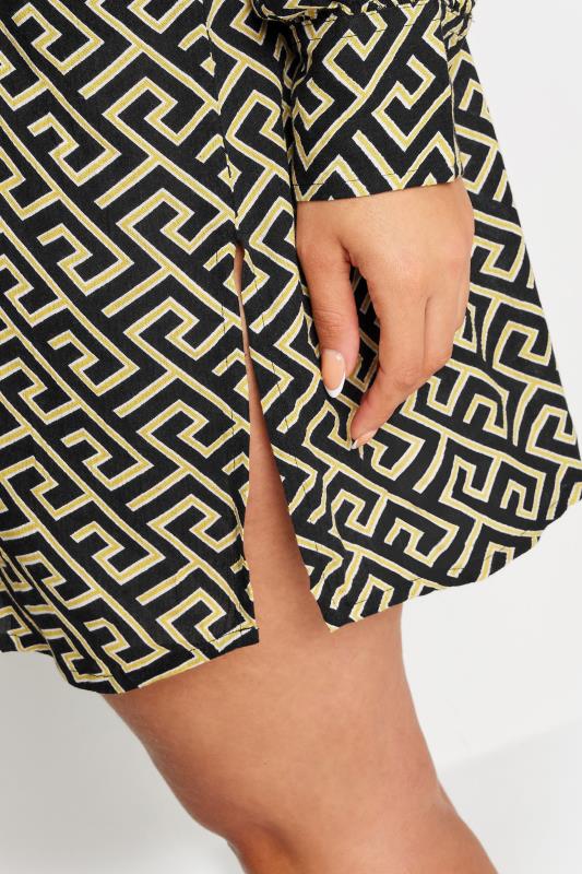 YOURS Plus Size Black Geometric Print Beach Shirt | Yours Clothing 4