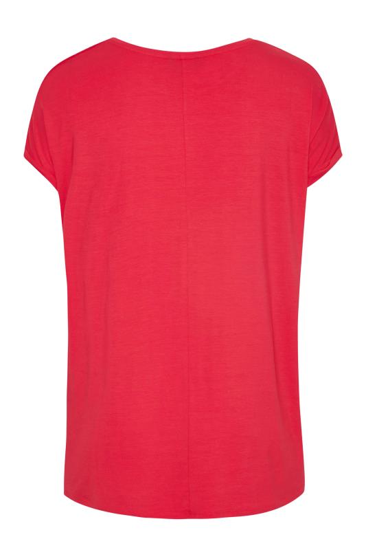 Curve Red Lace Shoulder T-Shirt 7