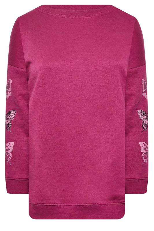 LIMITED COLLECTION Curve Pink Butterfly Sleeve Soft Touch Sweatshirt 7
