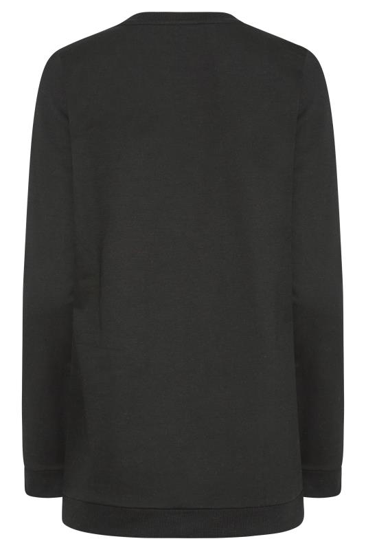 LTS Tall Women's Black Leopard Print Panel Sweatshirt | Long Tall Sally 7