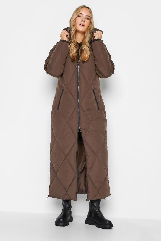  LTS Tall Brown Maxi Puffer Coat