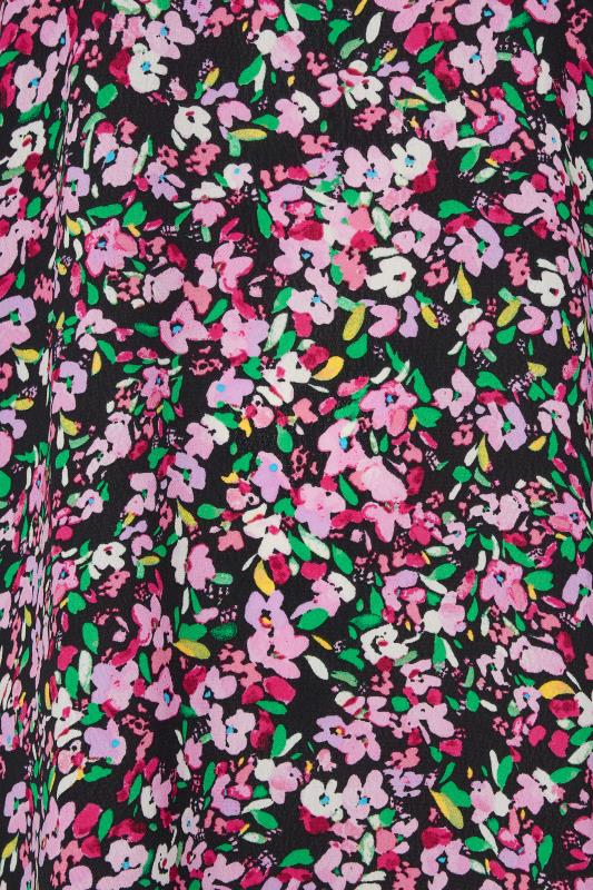YOURS Plus Size Black & Pink Floral Print Shift Dress | Yours Clothing 5