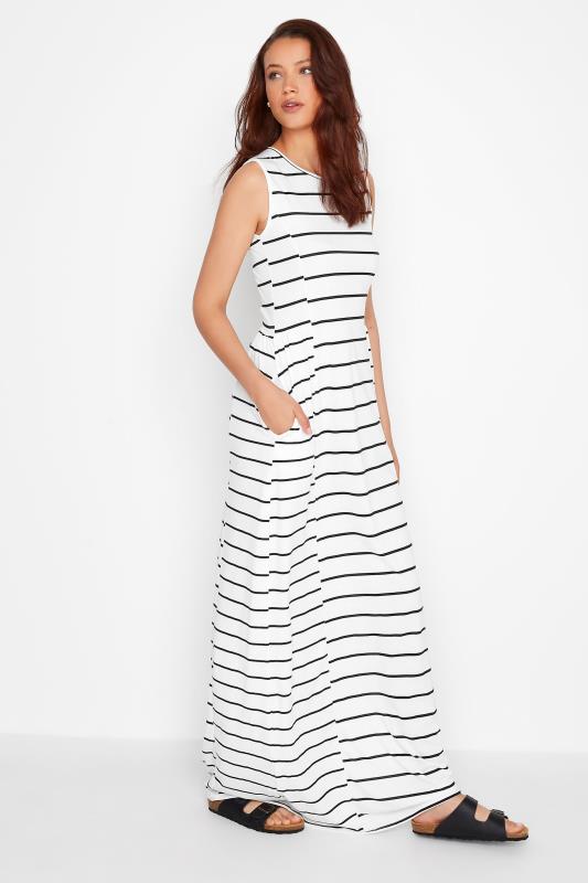 LTS Tall Women's White Striped Maxi Dress | Long Tall Sally  1