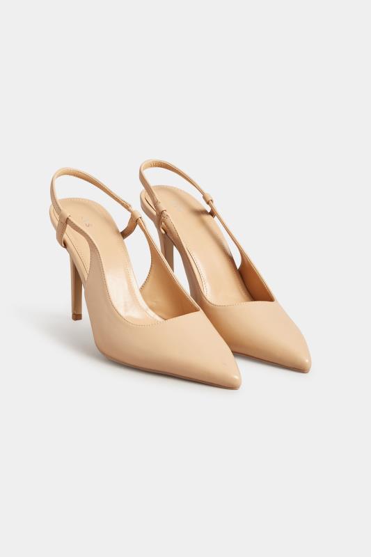 LTS Nude Sling Back Heel Court Shoes in Standard Fit | Long Tall Sally 2