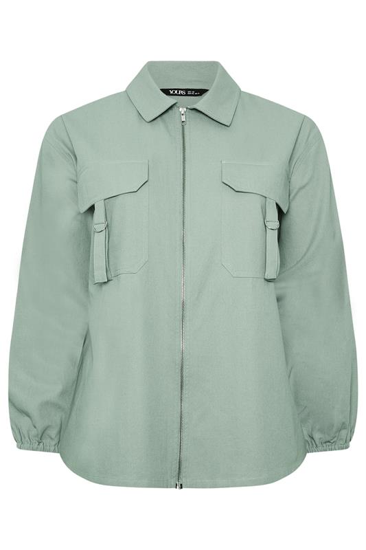 YOURS Plus Size Blue Utility Shacket | Yours Clothing 7