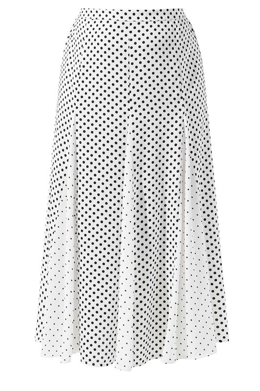 LIMITED COLLECTION Plus Size White Polka Dot Skirt | Yours Clothing 5