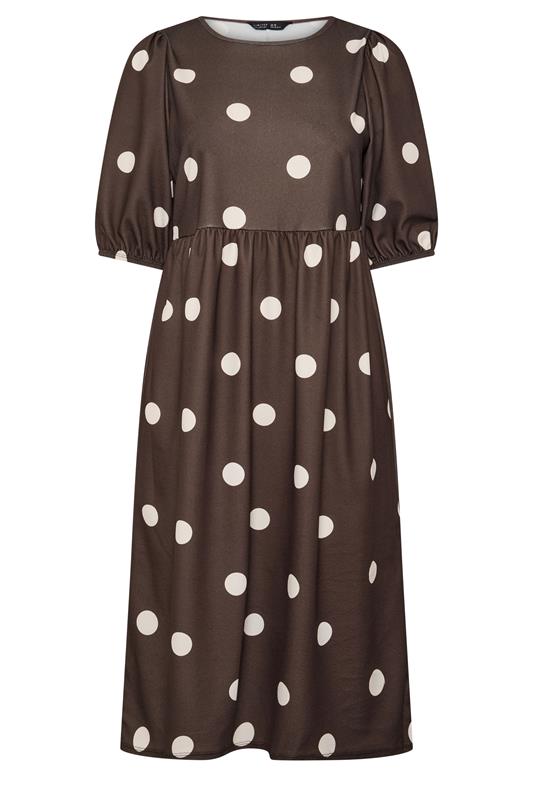  LIMITED COLLECTION Curve Chocolate Brown Polka Dot Dress