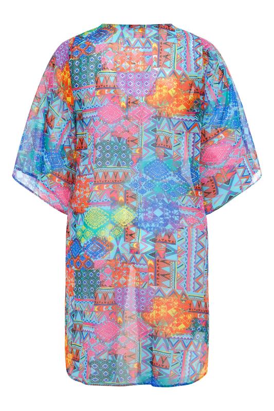 Plus Size Blue Tribal Kimono | Yours Clothing  8