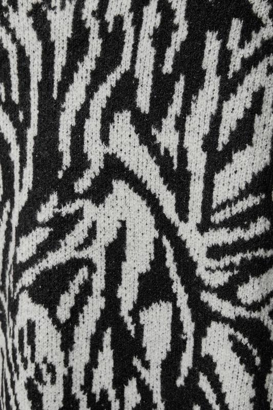 Plus Size Black Zebra Print V-Neck Jumper | Yours Clothing 5