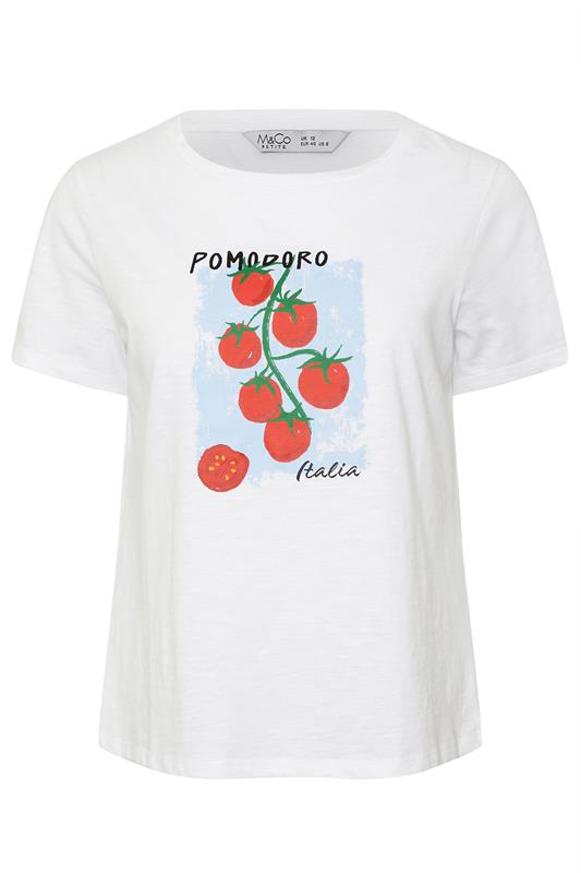 M&Co Petite White 'Pomodoro Italia' Graphic Print Cotton T-Shirt | M&Co 6
