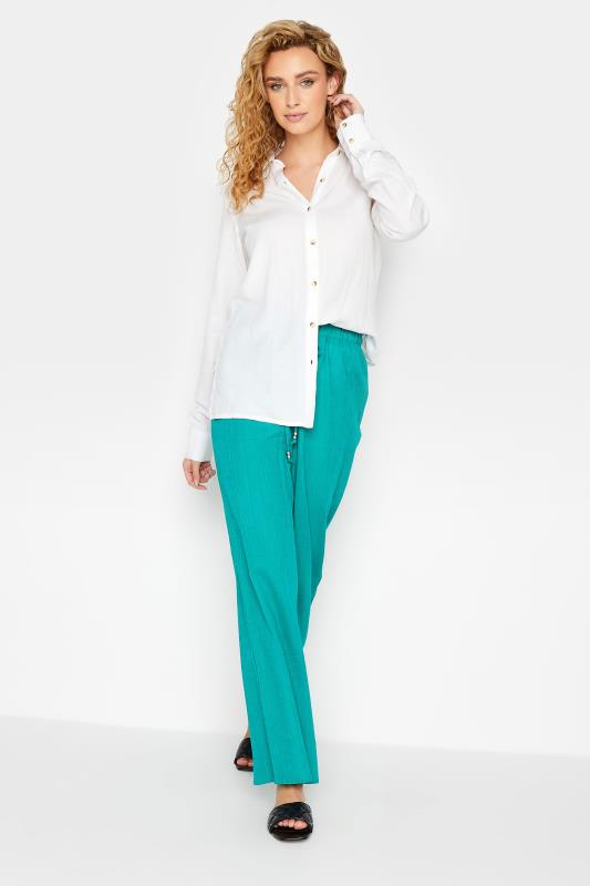 LTS Tall White Long Sleeve Linen Shirt | Long Tall Sally  2