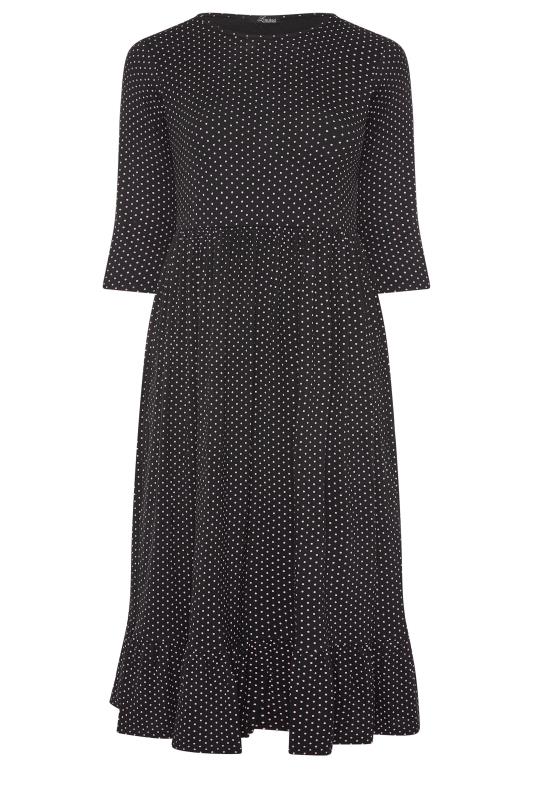 Plus Size LIMITED COLLECTION Black Polka Dot Smock Midaxi Dress | Yours Clothing 6