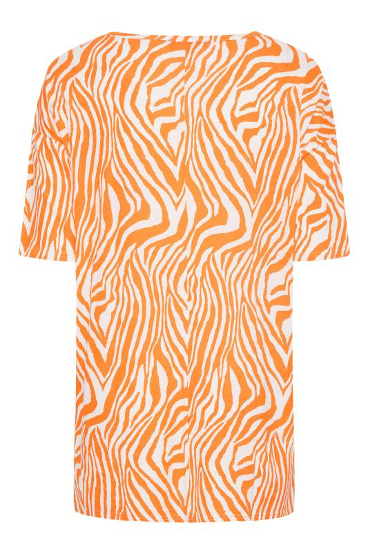 Curve Orange Zebra Print Oversized T-Shirt_Y.jpg