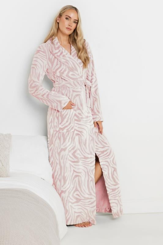 LTS Tall Pink Zebra Print Dressing Gown | Long Tall Sally 2