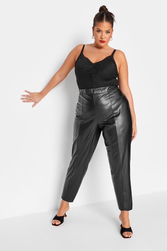 LIMITED COLLECTION Curve Black Faux Leather Trousers 1