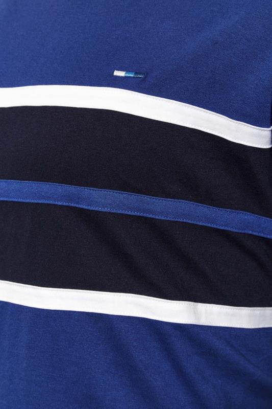 BadRhino Big & Tall Blue Colour Block Stripe T-Shirt 2