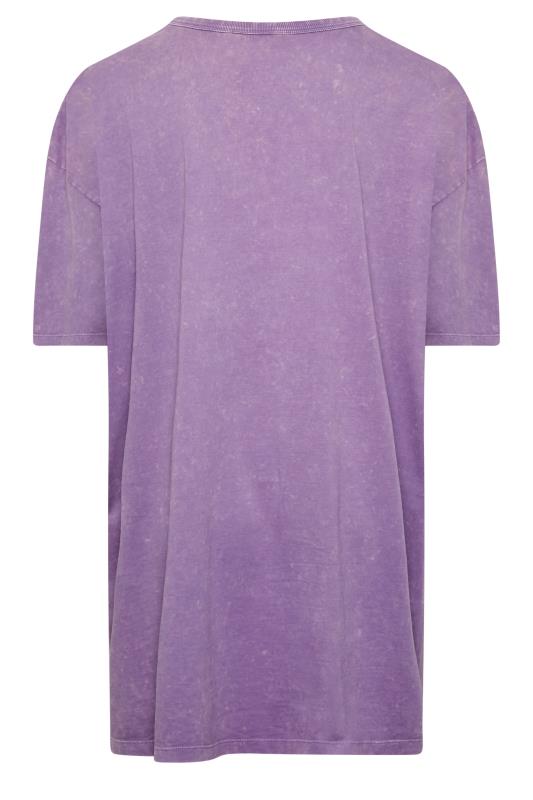 YOURS Plus Size Curve Purple Acid Wash Tunic T-Shirt | Yours Clothing  7