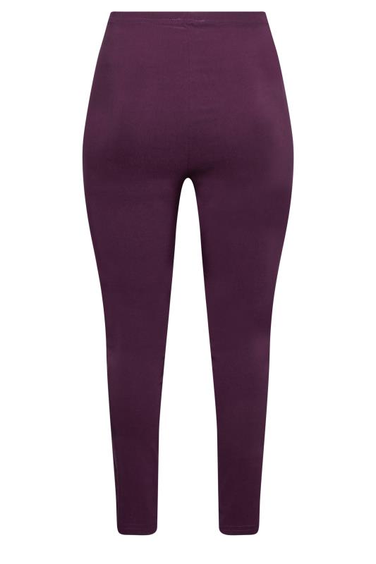 Curve Plus Size Dark Purple Bengaline Pull On Stretch Trousers - Petite | Yours Clothing  5