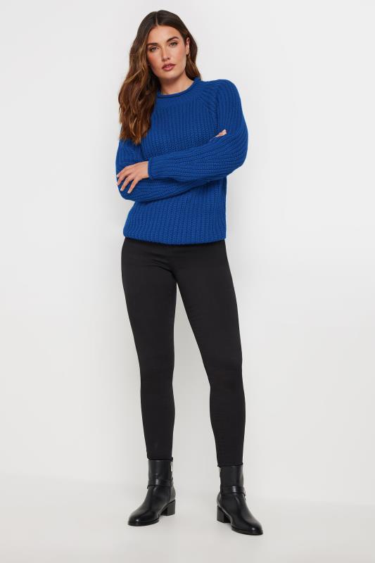 LTS Tall Women's Cobalt Blue High Neck Knit Jumper | Long Tall Sally 2