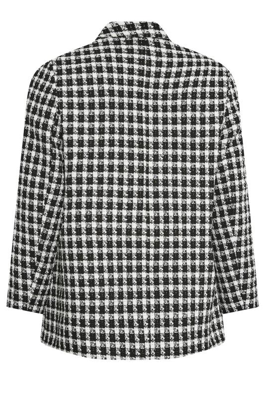 YOURS Curve Black & White Boucle Blazer | Yours Clothing 8