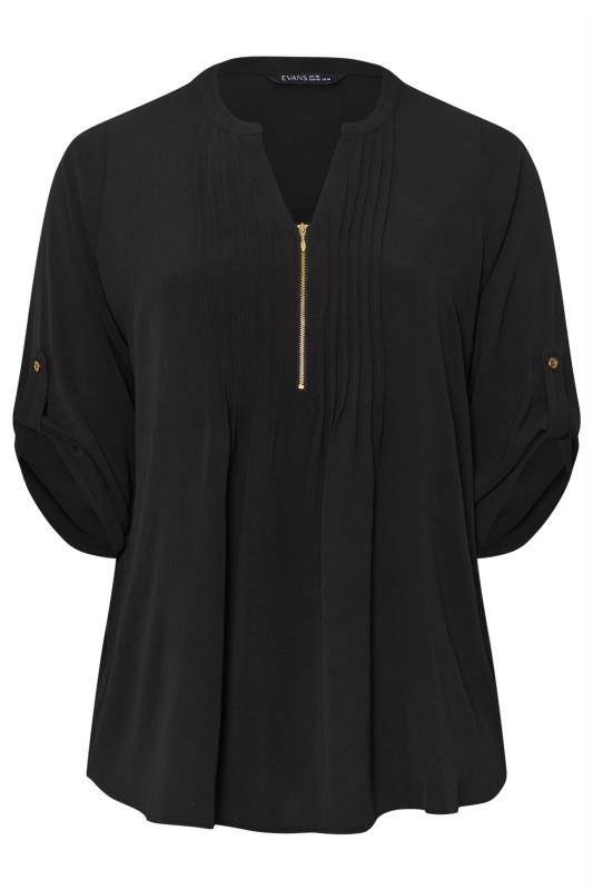 EVANS Plus Size Black Pintuck Blouse | Evans  5