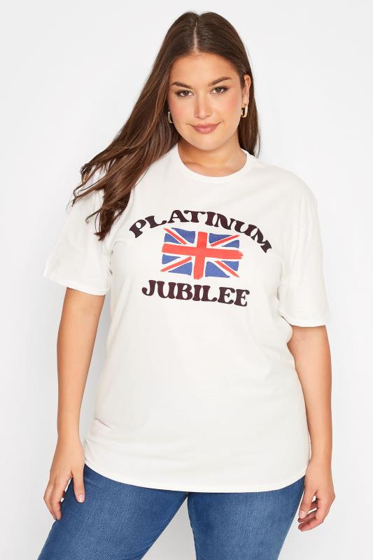  Tallas Grandes Curve White Platinum Jubilee T-Shirt